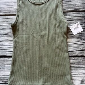 American Eagle Ribbed Olive Green Tank Top
